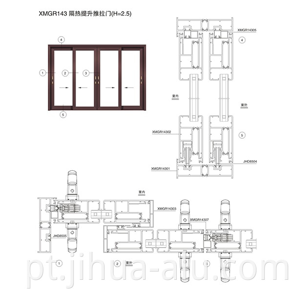 Aluminum XMGR143-220 Insulated Upgrade Push Door Assembly Structure